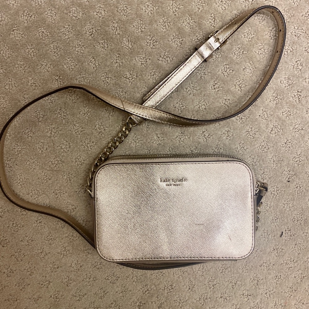Small Kate Spade Crossbody Gold Shimmer Puse